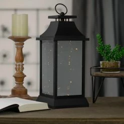 Brand new 👍 Northlight 16 in. Black LED Lighted Battery Operated Lantern Warm White Flickering Light 🌟