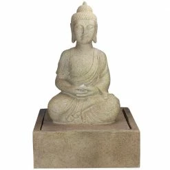 Brand new 👍 Northlight 28 in. LED Lighted Praying Buddha Outdoor Patio Garden Water Fountain ❤️