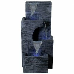 Deals 💯 Northlight 32.25 in. Black and Gray Lighted 3-Tier Outdoor Garden Water Fountain 🔔