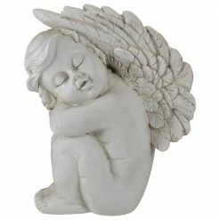 Cheapest 🛒 Northlight 7.5 in. Ivory Left Facing Sleeping Cherub Angel Outdoor Garden Statue 😉