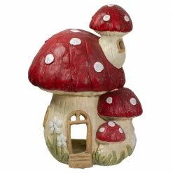 Cheapest 🌟 Northlight 18 in. Red and Beige Mushroom House Outdoor Garden Statue ⭐