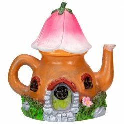 Cheapest 🎁 Northlight 7 in. Solar Lighted Flower Tea Pot Outdoor Garden Statue 👍