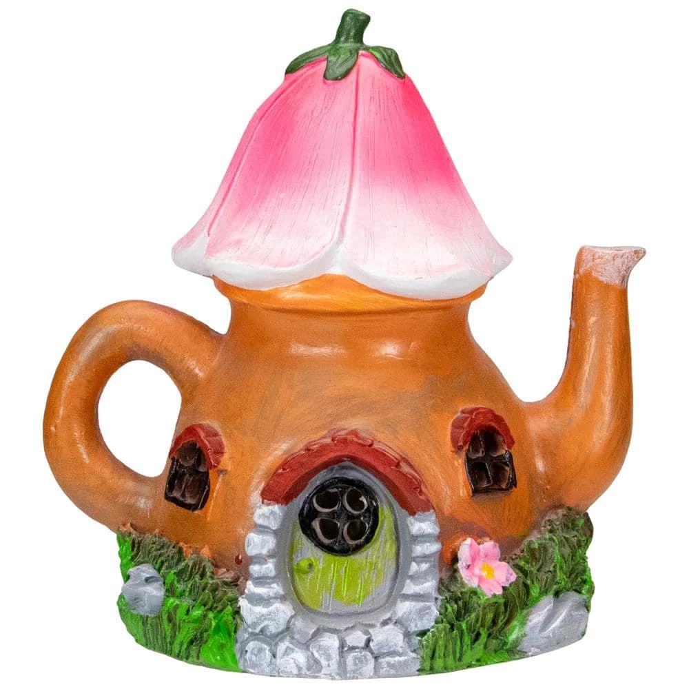 Cheapest ๐ Northlight 7 in. Solar Lighted Flower Tea Pot Outdoor Garden Statue ๐
