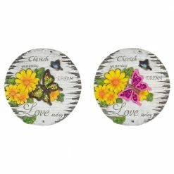 Hot Sale 🌟 Northlight 10 in. Love Today Outdoor Floral Garden Stones (Set of 2) 🧨