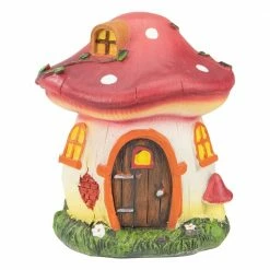 Best reviews of 🥰 Northlight 6.25 in. Red Mushroom House Outdoor Garden Statue ✔️