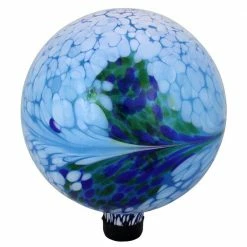 Best Sale ✔️ Northlight 10 in. Blue and Green Marbled Glass Outdoor Patio Garden Gazing Ball 🌟