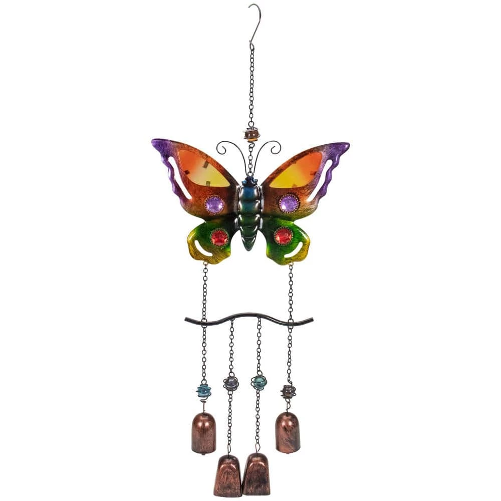 Best Sale ✔️ Northlight 24 in. Purple and Bronze Butterfly Outdoor Garden Windchime 😀