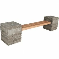 Flash Sale ⌛ Pavestone RumbleStone 100 in. x 24.5 in. x 21 in. Concrete Garden Bench Kit in Greystone 😍