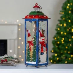 Wholesale 🔔 Northlight 15 in. Red White and Green "Snow" 🎅 Christmas Lantern 👍