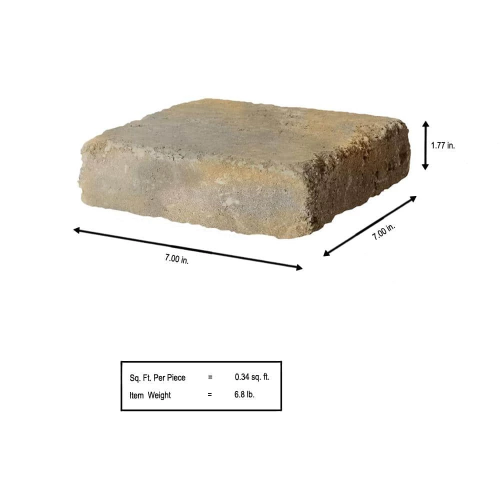 Discount 🎁 Pavestone RumbleStone Square 7 in. x 7 in. x 1.75 in. Yukon Concrete Paver ✨ - Image 3